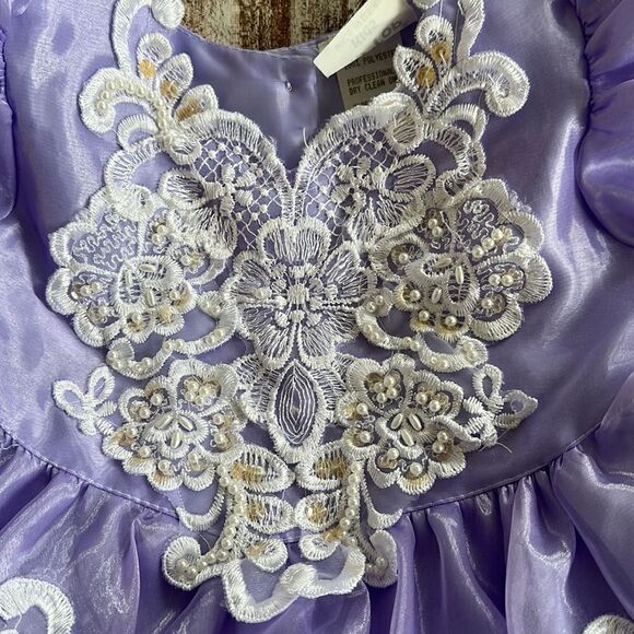 Vintage Full Circle Pageant Dress Tip Top Kids Ruffles Beading Lace Sequins - Picture 5 of 10